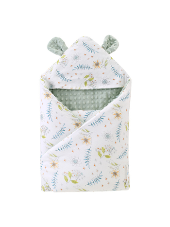 Beebihug-pleed 100% puuvillast, täidis keemiliste kiududega, karikatuurimuster, vastsündinutele, kogu hooajaks