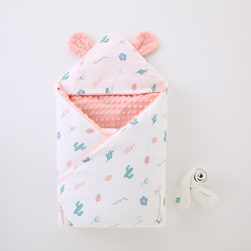 Beebihug-pleed 100% puuvillast, täidis keemiliste kiududega, karikatuurimuster, vastsündinutele, kogu hooajaks