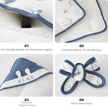 Beebi mähkimistekk – 95% puuvill, talve- ja sügiseks kasutamiseks, vastsündinutele 0–1 aasta, täidis sünteetilised kiud