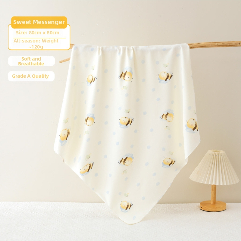 Beebi mähkimiseks mõeldud 100% puuvillane kerimisriie karikatuurmustriga, turvaklass A, sobib kevad-suve-sügisel-talveks