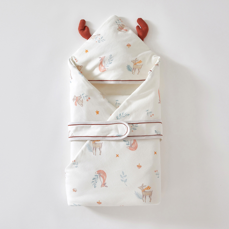 Deka za grljenje beba, pamuk materijal, punilo od kemijskih vlakana, uzorak crtani film, za novorođenčad, zima, Shuo Zhibao