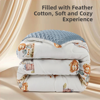 Kūdikių pledas su megztu medvilniniu audiniu ir Poliesterio įdaru, animacinio stiliaus, pavasaris–ruduo, tinkamas iki 6 metų amžiaus, svoris 0,55–1,0 kg