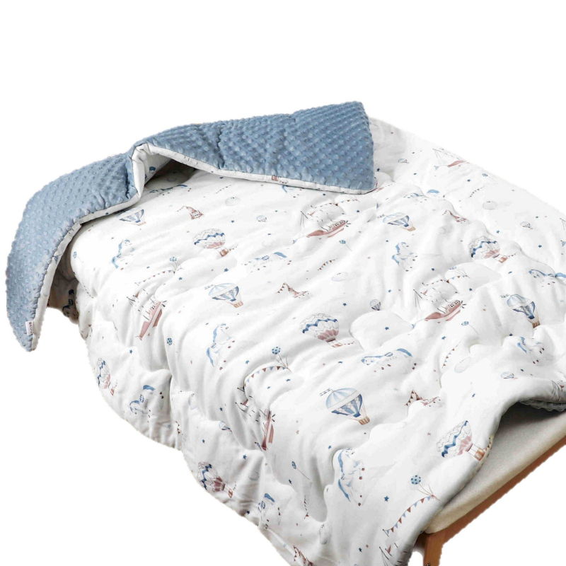 Kūdikių pledas su megztu medvilniniu audiniu ir Poliesterio įdaru, animacinio stiliaus, pavasaris–ruduo, tinkamas iki 6 metų amžiaus, svoris 0,55–1,0 kg