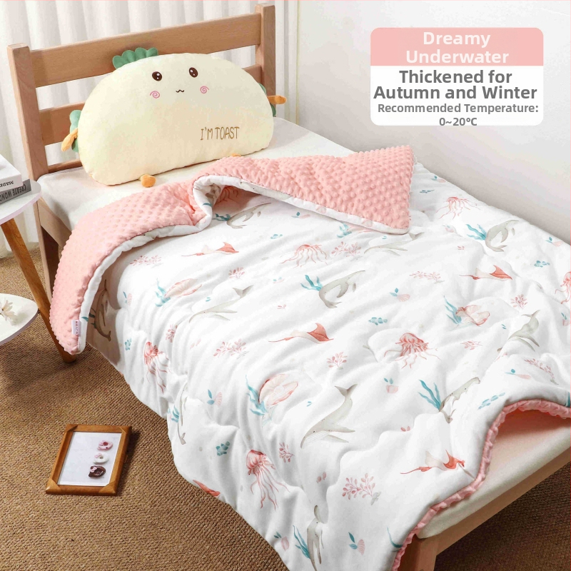 Kūdikių pledas su megztu medvilniniu audiniu ir Poliesterio įdaru, animacinio stiliaus, pavasaris–ruduo, tinkamas iki 6 metų amžiaus, svoris 0,55–1,0 kg