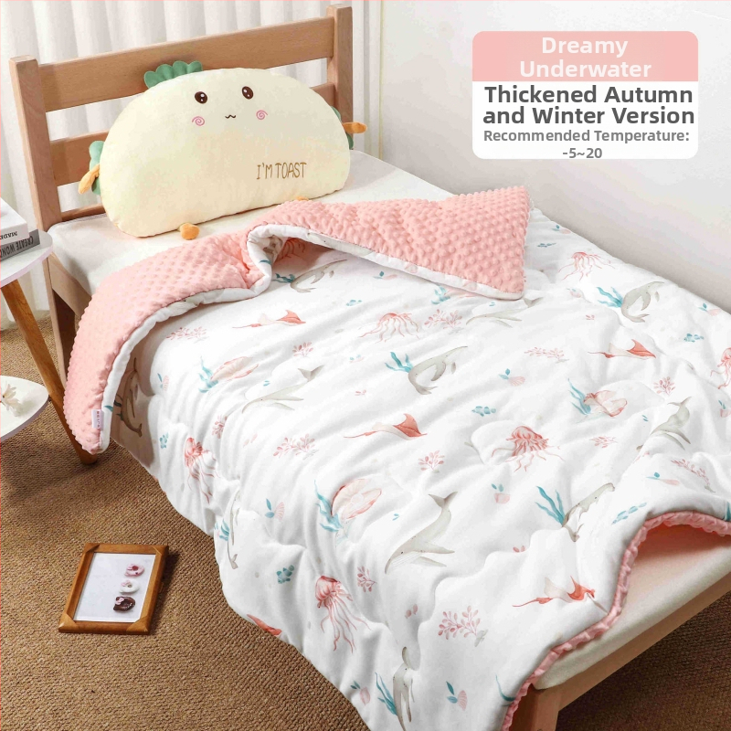 Kūdikių pledas su megztu medvilniniu audiniu ir Poliesterio įdaru, animacinio stiliaus, pavasaris–ruduo, tinkamas iki 6 metų amžiaus, svoris 0,55–1,0 kg