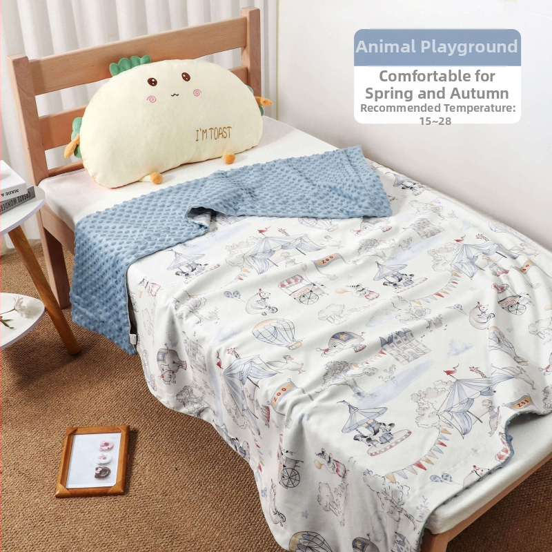 Kūdikių pledas su megztu medvilniniu audiniu ir Poliesterio įdaru, animacinio stiliaus, pavasaris–ruduo, tinkamas iki 6 metų amžiaus, svoris 0,55–1,0 kg