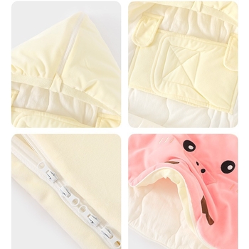 Spavaći vrećica za novorođenčad s debelim dizajnom, pamuk 95% i više, pogodna za jesen i zimu, karikatura uzorak