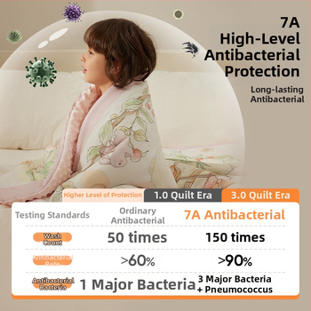 Kūdiklių pledas su poliesterio užpildais, megzta medvilnė audinys, svoris 0,55–1,0 kg, pavasario ir rudens sezonoms, tinkamas 1–2 metų vaikams