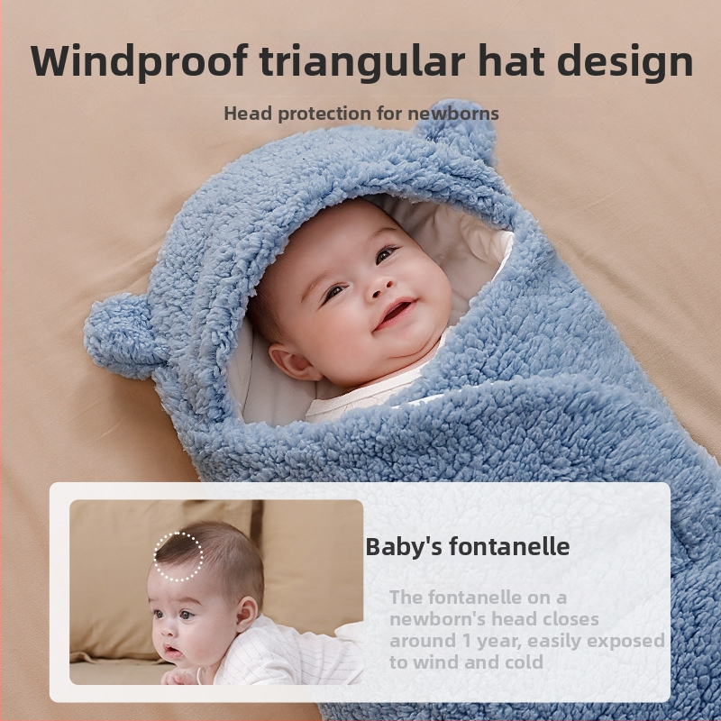 Beebide swaddling tekk lammasvillast, sügis-talviselt paksem, polüestri täidis, ühevärviline, laos