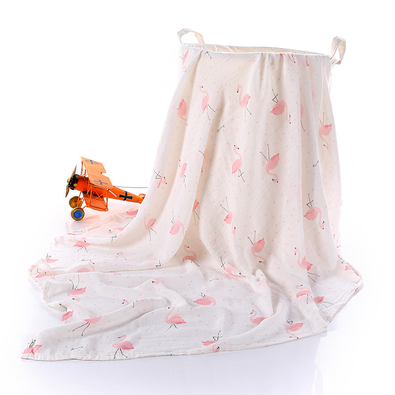 Muslin wrap od bambus-pamuk materijala, Cartoon uzorak, ljetni lagani swaddle za dojenčad i djecu do 3 godine