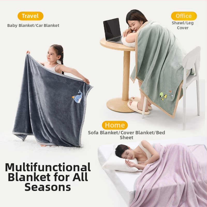 Flanelinė antklodė su logotipo siuvimu, 300–500 g svoris, tinkama visiems metų laikams, vaikams nuo 6 iki 12 metų