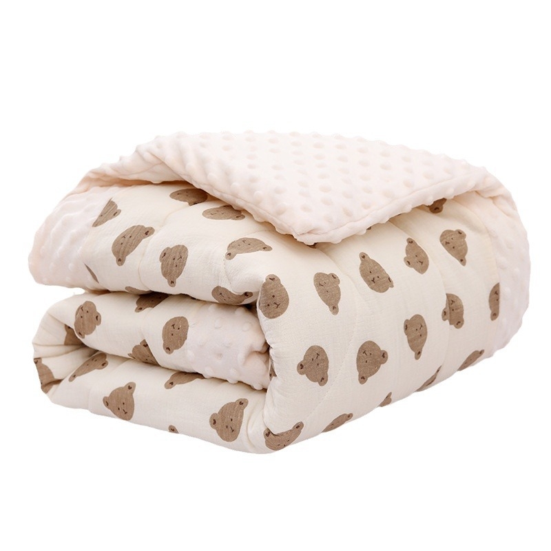 Naujagimių žieminis pledas su sojų pluošto užpildu, gauzės audinys, animacinio stiliaus, tinkamas vaikams iki 6 metų