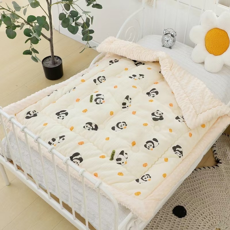 Naujagimių žieminis pledas su sojų pluošto užpildu, gauzės audinys, animacinio stiliaus, tinkamas vaikams iki 6 metų