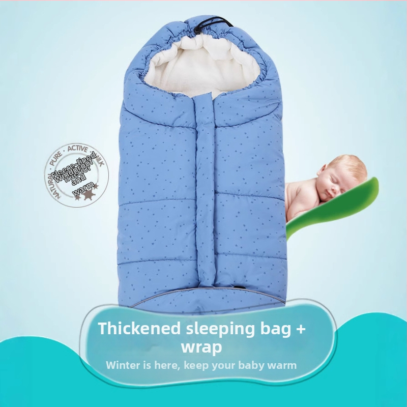 Zimska dječja vreća za spavanje, tkanina od kemijskih vlakana, pogodna za novorođenčad
