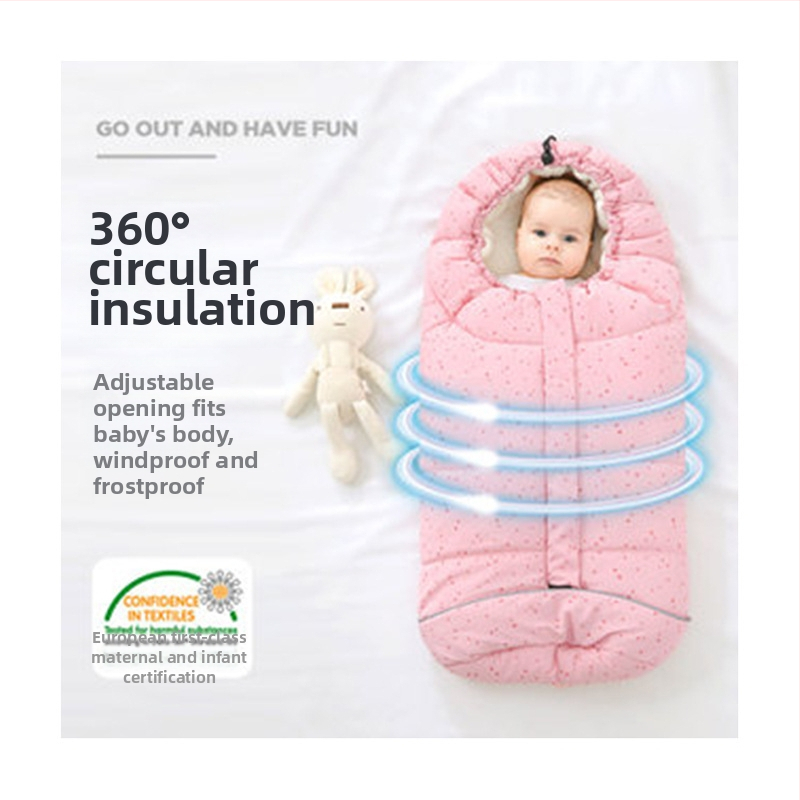 Zimska dječja vreća za spavanje, tkanina od kemijskih vlakana, pogodna za novorođenčad