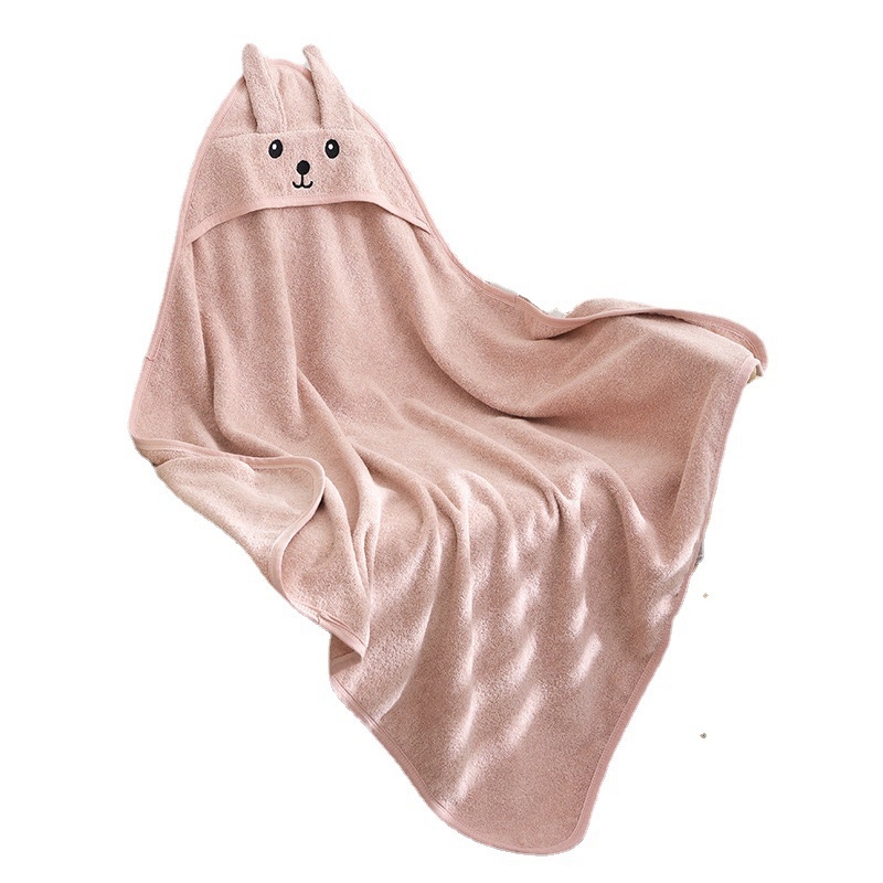 Kupaći ručnik s kapuljačom od 100% pamuka, s karikaturnim uzorom, bez vlakana, za bebe i djecu 1–3 godine