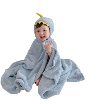 Kapucňový detský uterák na kúpanie, mäkký korálový fleece, s kresleným vzorom, vhodný pre kojencov a malé deti