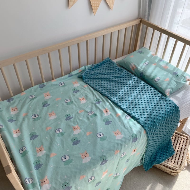 Kūdikio apsauginis pledas, medžiaga: medvilnės–poliesterio pluoštas, amžiaus diapazonas: naujagimiai–3–6 metų, visų sezonų, animacinio stiliaus, 200–300 g