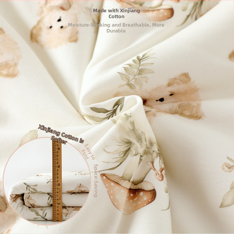 Original bear Detská deka s kresleným vzorom, materiál 50% Tianzhu vlákno + 50% bavlna, výplň 55,1% regenerovaná celulóza vlákno + 44,9% polyester, pre novorodencov
