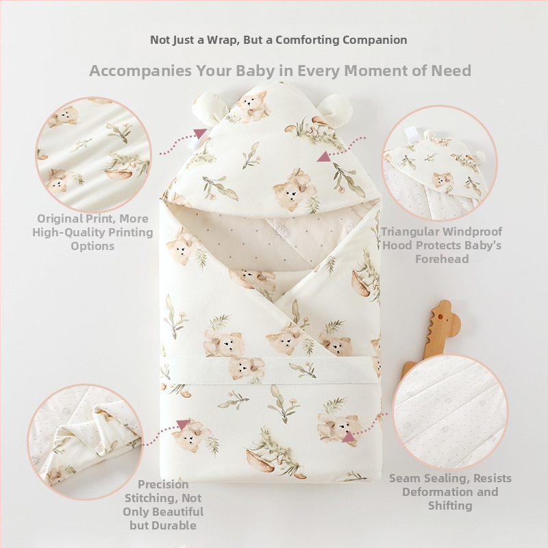 Original bear Detská deka s kresleným vzorom, materiál 50% Tianzhu vlákno + 50% bavlna, výplň 55,1% regenerovaná celulóza vlákno + 44,9% polyester, pre novorodencov