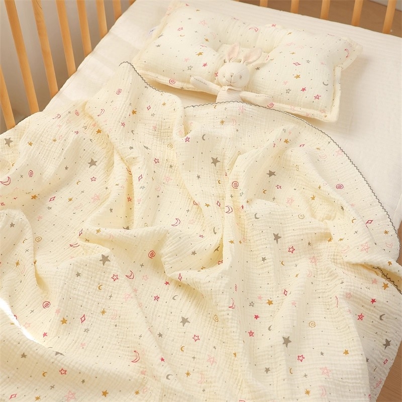 Dviejų sluoksnių gauzės pledas kūdikiams, vasarinis svoris, 100–200 g, tinkamas nuo gimimo iki 6 metų