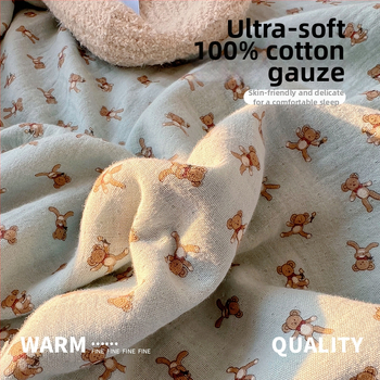 Naujagimių medvilninė pledė - 100% medvilnė audinys, medvilnės įdėklas