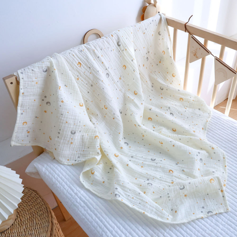 Swaddle za novorođenče od gaze - jednoslojni, prozračan, crtani motivi