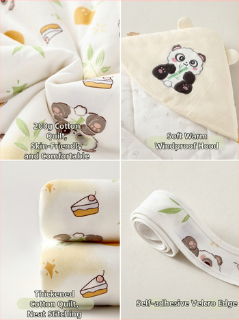 Újszülött ölelő takaró, 100% pamut, Space Cotton töltet, őszi–téli használatra, 0–12 hónap