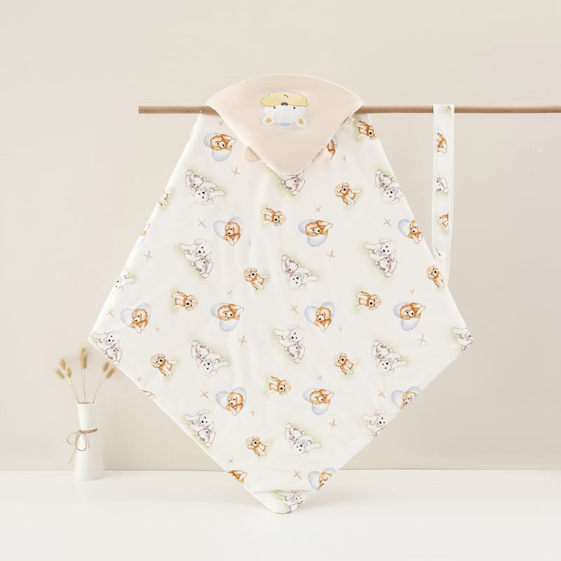 Újszülött ölelő takaró, 100% pamut, Space Cotton töltet, őszi–téli használatra, 0–12 hónap