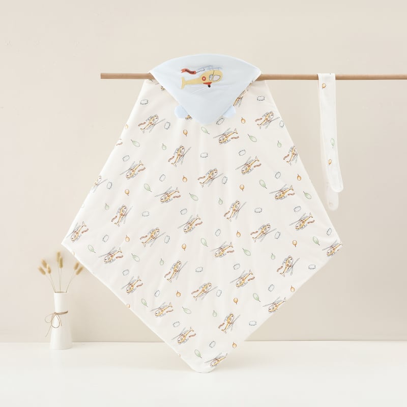 Újszülött ölelő takaró, 100% pamut, Space Cotton töltet, őszi–téli használatra, 0–12 hónap