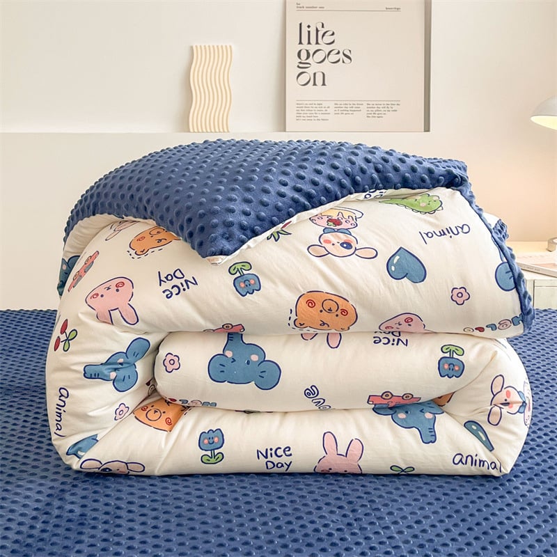 Vaikų antklodės šerdis su plaunamu dvigubu velūro sluoksniu, šiltas pavasariui ir rudeniui, tinkama iki 14 metų vaikams