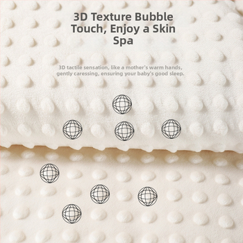 Kūdikio antklodė naujagimiams | 500–800 g 100% medvilnė | visų metų naudojimui | šiuolaikinio minimalistinio stiliaus | 3D pūkiniu veliūru raminanti antklodė