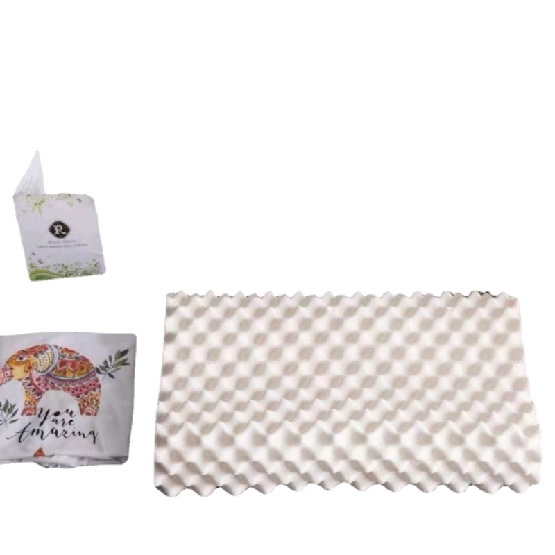Prirodni lateksni jastuk za potporu vrata s motivom slona, pravokutni oblik, visina 10-15 cm, težina 0.5-1.0 kg, sadržaj lateksa 70-80%, masažno jezgro