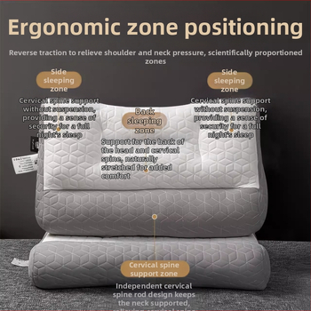 Kaklo atramosi pagalvė kaklo laikymui, plunksnų šilko užpildas ir pluošto užvalkalas – stačiakampė, suaugusiems