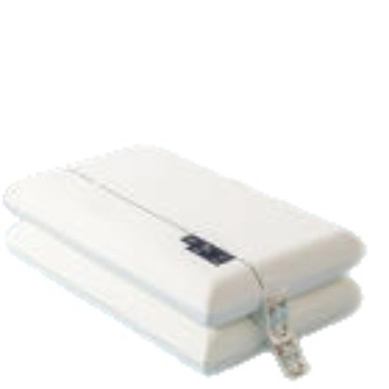 Atminties putų pagalvė - stačiakampio formos, atminties putų branduolys, užpildas poliuretano puta, dangos iš poliesterio pluošto, 3D pjovimas, vieno sluoksnio konstrukcija