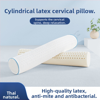 Natūralaus latekso stačiakampė pagalvė, 90% latekso turinys, 5–10 cm aukštis, megzta medžiaga, kaklo palaikymas