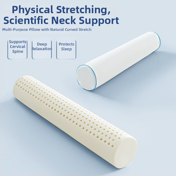Natūralaus latekso stačiakampė pagalvė, 90% latekso turinys, 5–10 cm aukštis, megzta medžiaga, kaklo palaikymas