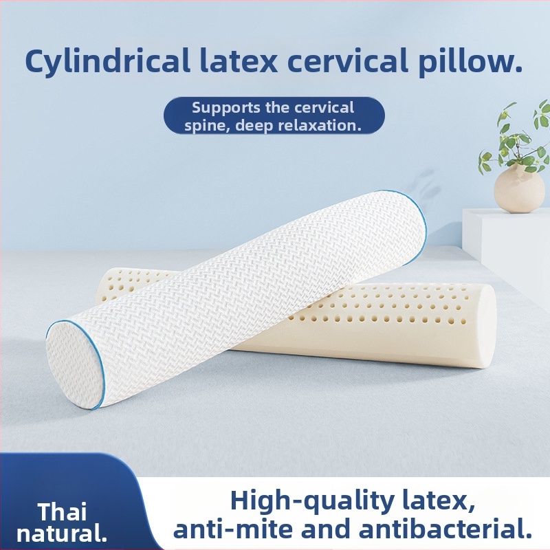 Natūralaus latekso stačiakampė pagalvė, 90% latekso turinys, 5–10 cm aukštis, megzta medžiaga, kaklo palaikymas