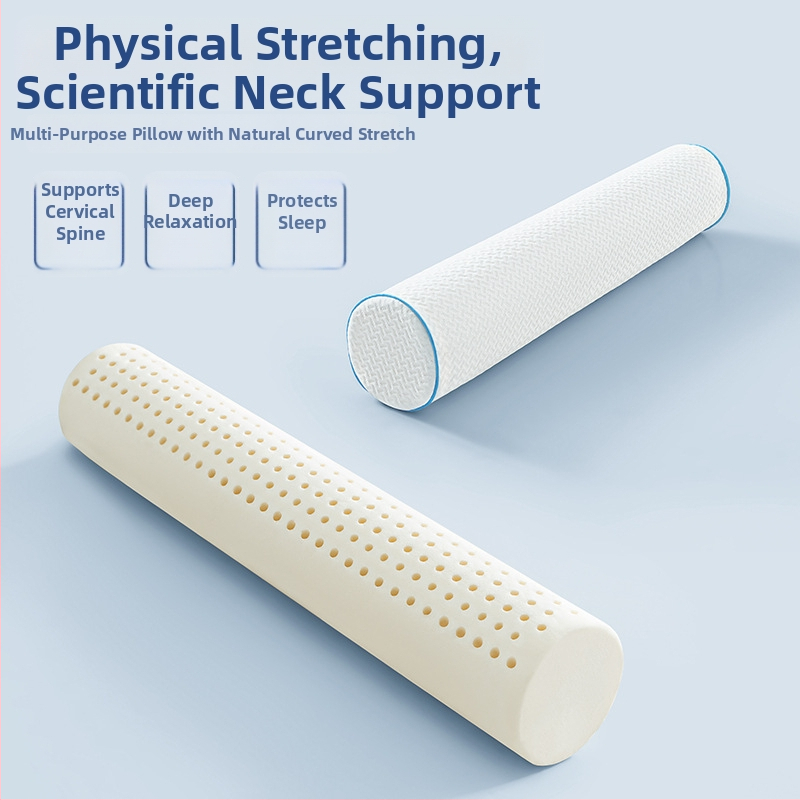 Natūralaus latekso stačiakampė pagalvė, 90% latekso turinys, 5–10 cm aukštis, megzta medžiaga, kaklo palaikymas
