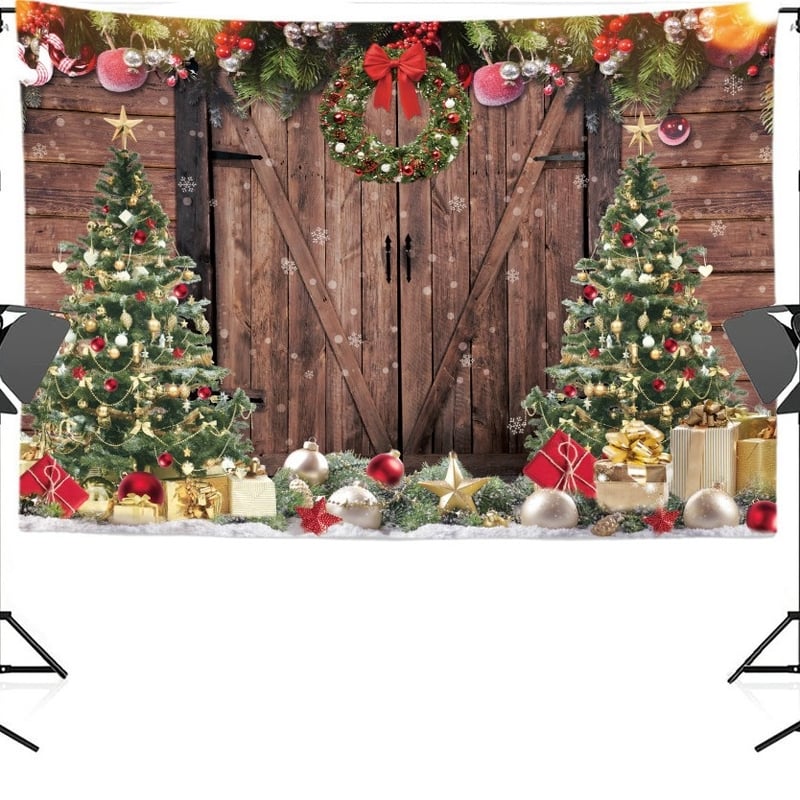 Трансграничен коледен фон, декорация на стаи и хол, коледен гоблен, празнична сцена, топла и уютна външна търговия