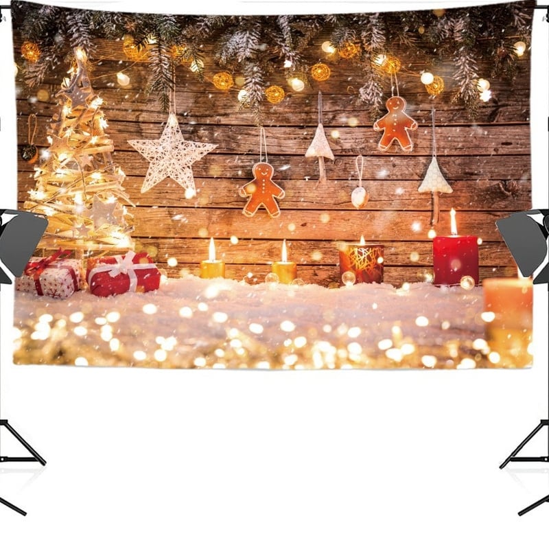 Трансграничен коледен фон, декорация на стаи и хол, коледен гоблен, празнична сцена, топла и уютна външна търговия