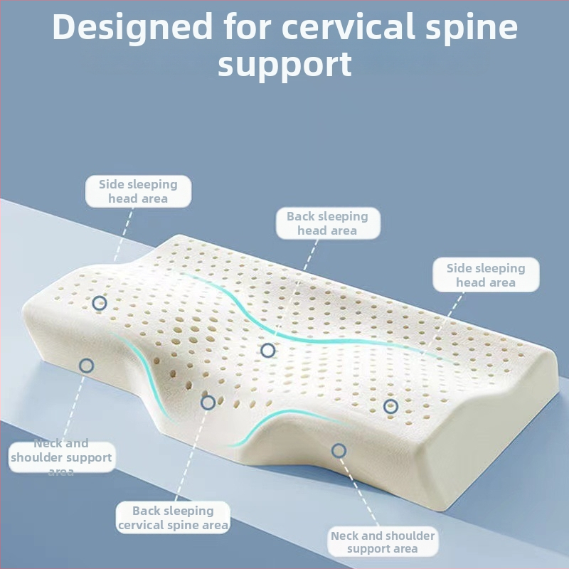 Motýľový tvar krčná vankúš z prírodného latexu, obsah latexu 80–90%, tkané jadro, hmotnosť 1,0–1,5 kg