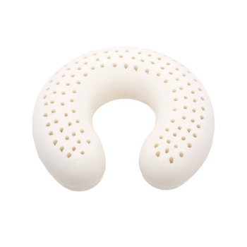 Латексова възглавница за врата, U-образна, за пътуване със самолет и кола, естествен латекс 80–90%, Crystal Velvet покритие