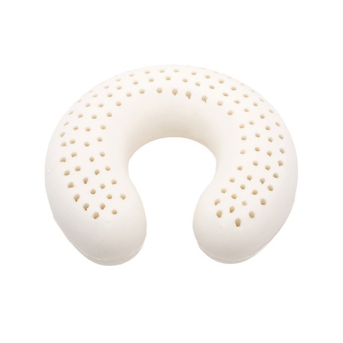 Латексова възглавница за врата, U-образна, за пътуване със самолет и кола, естествен латекс 80–90%, Crystal Velvet покритие