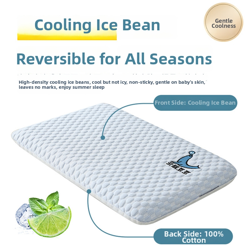 Vaikų vėsinanti latekso pagalvė, stačiakampės formos, natūralus lateksas 90%+, medvilnės užvalkalas 100%