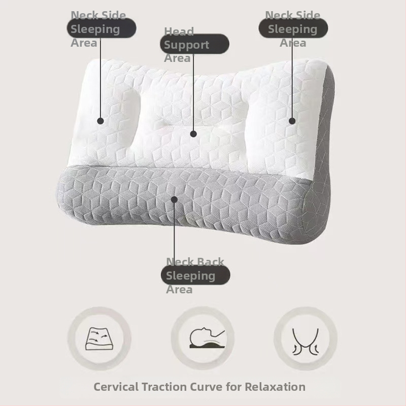 Lateksa trakcionā spilvens kakla atbalstam un miega uzlabošanai, taisnstūra formā, augstums 1–5 cm, svars 1.1–1.5 kg, pildījums 99% latekss