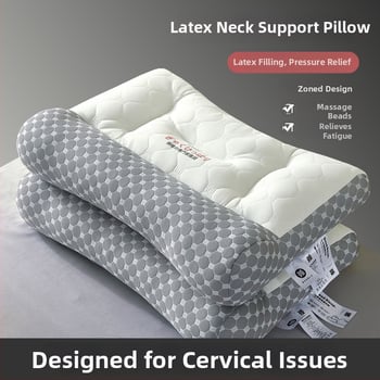 Ortopedická latexová vankúš na trakciu krčnej chrbtice, obdĺžnikový tvar, hmotnosť 0,5–1,0 kg, obsah latexu ≤70 %, poťah z chemického vlákna