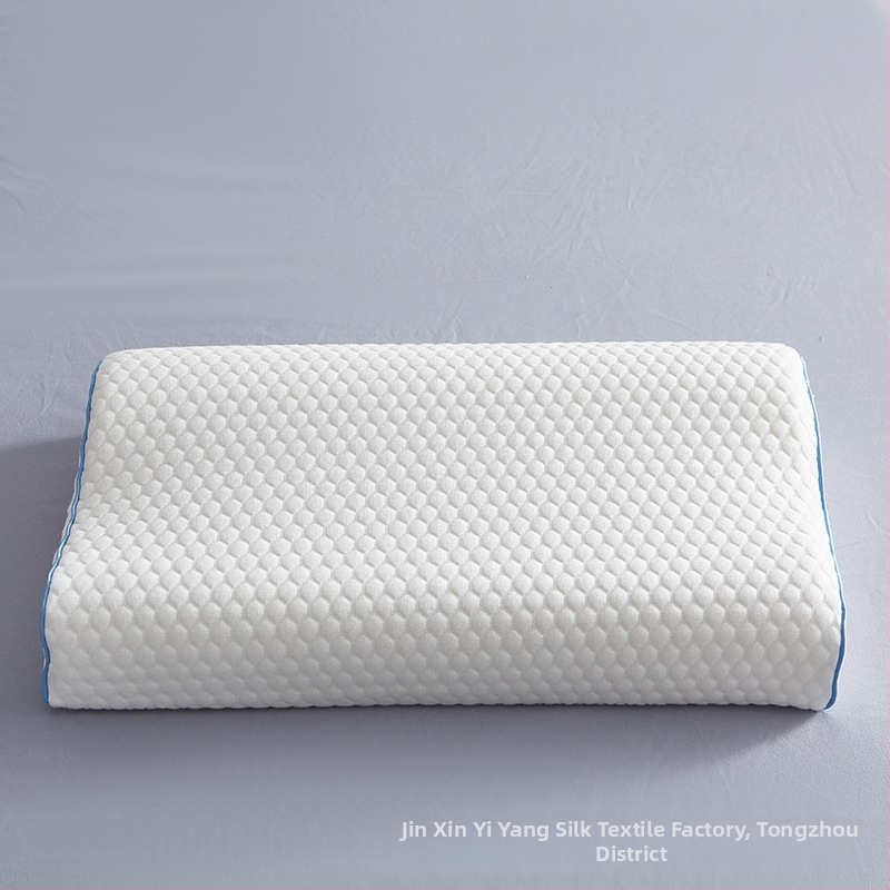 Vankúš na šiju z pamäťovej bavlny, vlnitý dizajn pre oporu krku, obdĺžnikový tvar, minimalistický štýl, výška 5–10 cm