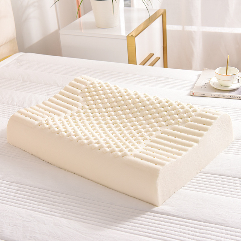 Refined Rose loodusliku lateksiga padi kaela toeks, ristkülikukujuline, 90% lateksi sisaldus, kootud kate, täiskasvanutele