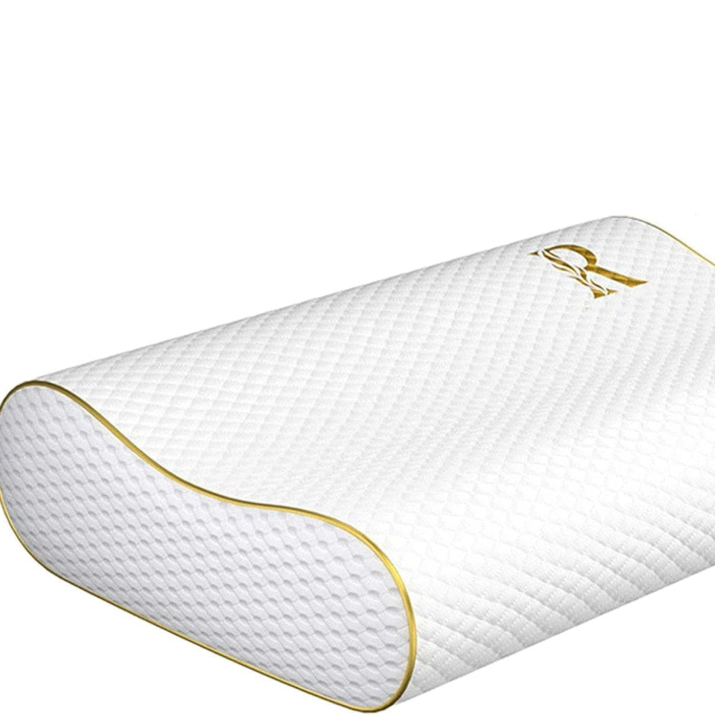 Bangų formos kaklo pagalvė iš atminties putų, lėtas atsigavimas, užvalkalas iš cheminio pluošto, svoris 0.5-1 kg